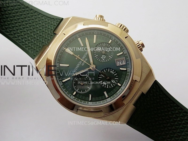 Overseas 4520V RG 8F Best Edition Green Dial On Green Rubber Strap A7750 Modified to A5200