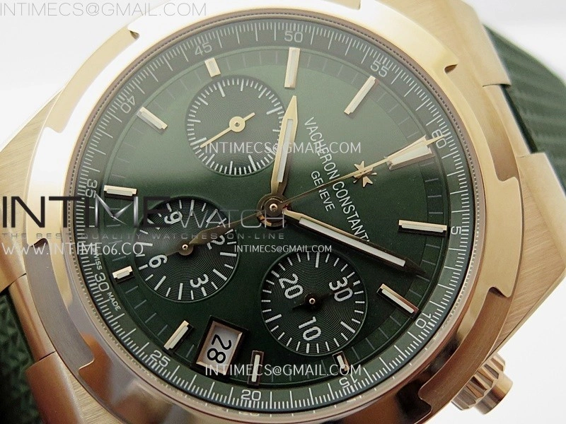 Overseas 4520V RG 8F Best Edition Green Dial On Green Rubber Strap A7750 Modified to A5200
