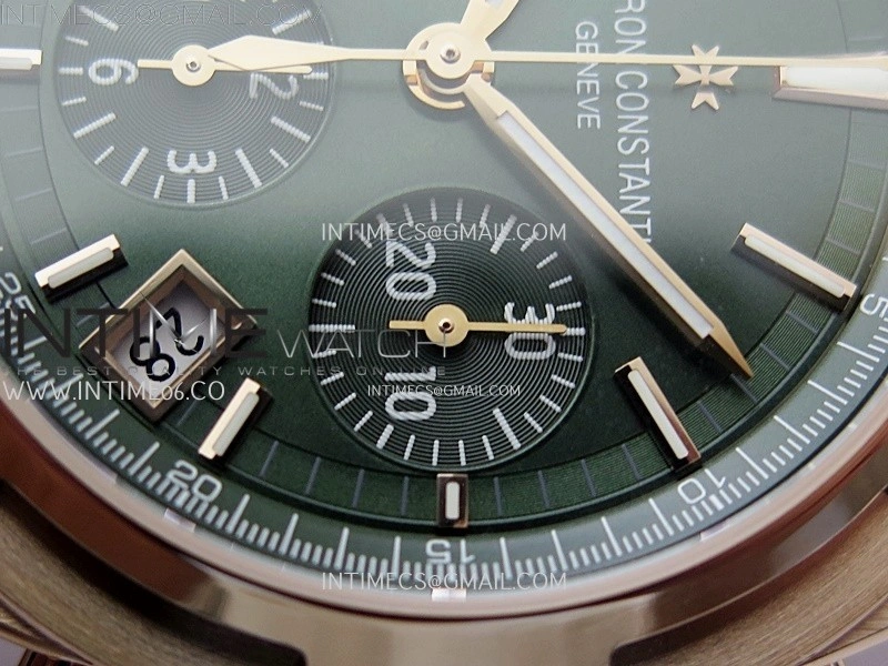 Overseas 4520V RG 8F Best Edition Green Dial On Green Rubber Strap A7750 Modified to A5200