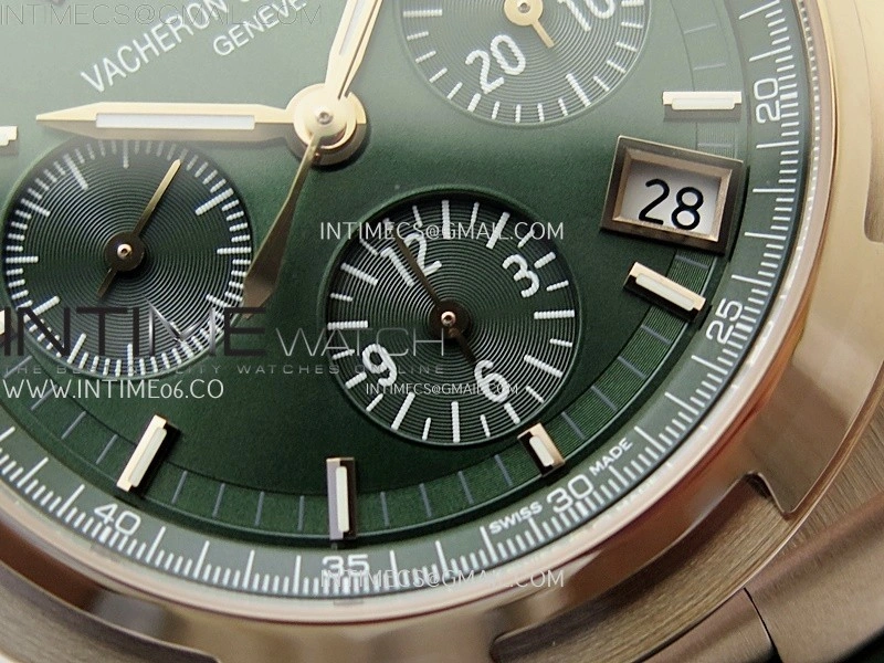Overseas 4520V RG 8F Best Edition Green Dial On Green Rubber Strap A7750 Modified to A5200