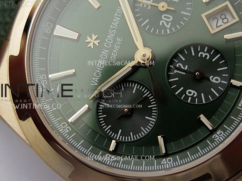 Overseas 4520V RG 8F Best Edition Green Dial On Green Rubber Strap A7750 Modified to A5200