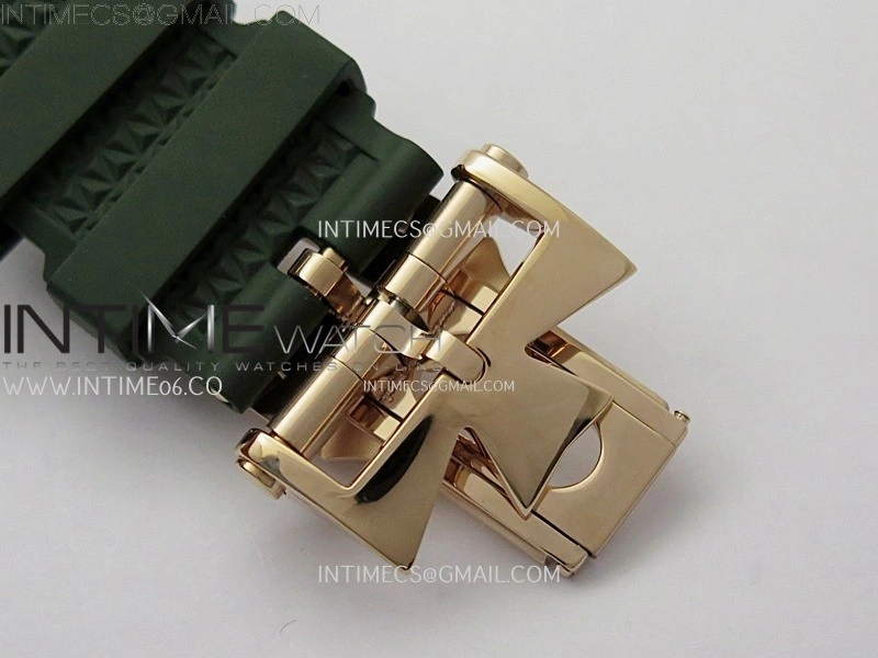 Overseas 4520V RG 8F Best Edition Green Dial On Green Rubber Strap A7750 Modified to A5200