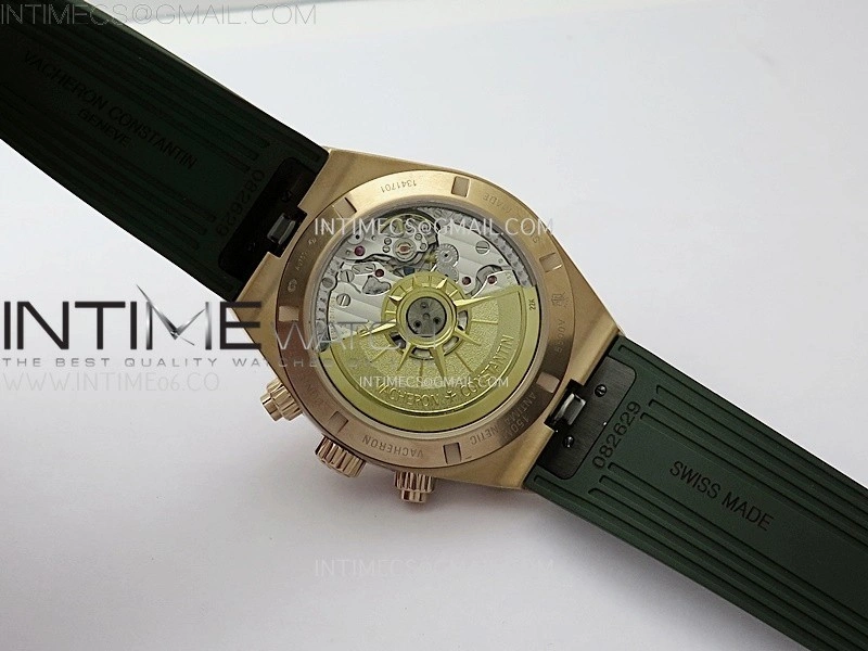 Overseas 4520V RG 8F Best Edition Green Dial On Green Rubber Strap A7750 Modified to A5200
