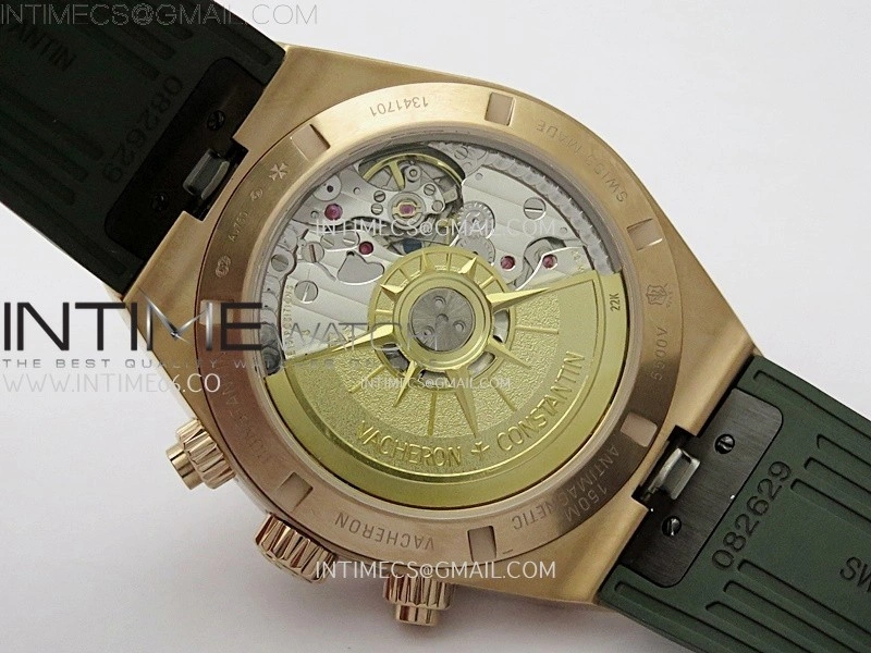 Overseas 4520V RG 8F Best Edition Green Dial On Green Rubber Strap A7750 Modified to A5200