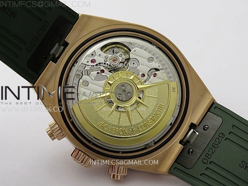 Overseas 4520V RG 8F Best Edition Green Dial On Green Rubber Strap A7750 Modified to A5200