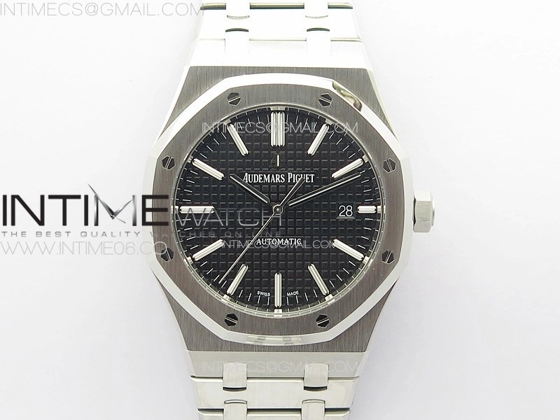 Royal Oak 41mm 15400 SS ZF 1:1 Best Edition Black Textured Dial on SS Bracelet SA3120 Super Clone