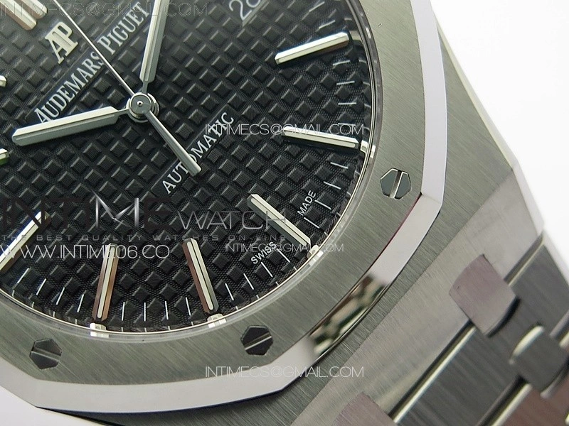 Royal Oak 41mm 15400 SS ZF 1:1 Best Edition Black Textured Dial on SS Bracelet SA3120 Super Clone