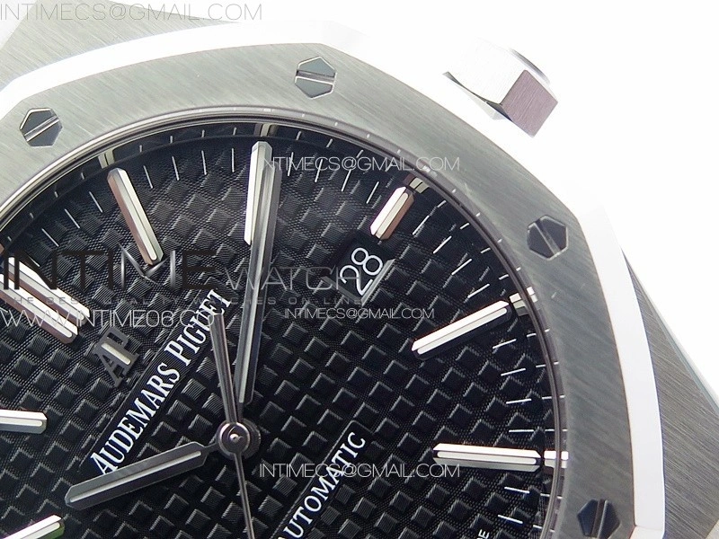 Royal Oak 41mm 15400 SS ZF 1:1 Best Edition Black Textured Dial on SS Bracelet SA3120 Super Clone