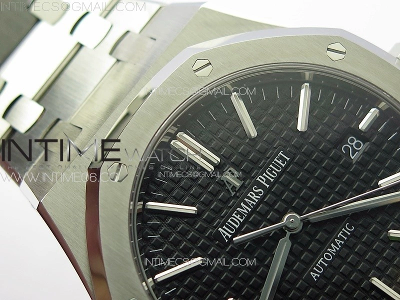 Royal Oak 41mm 15400 SS ZF 1:1 Best Edition Black Textured Dial on SS Bracelet SA3120 Super Clone