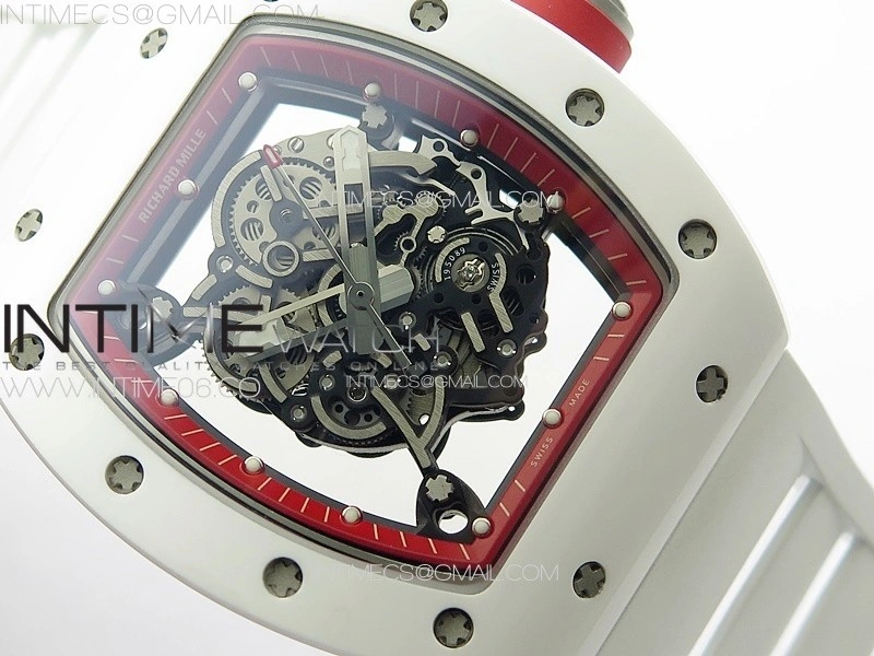 RM055 Real Ceramic Case KUF Best Edition Red Crown on White Rubber Strap MIYOTA8215