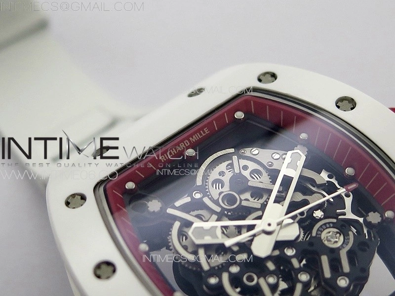 RM055 Real Ceramic Case KUF Best Edition Red Crown on White Rubber Strap MIYOTA8215
