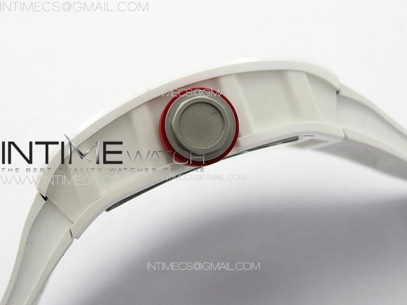 RM055 Real Ceramic Case KUF Best Edition Red Crown on White Rubber Strap MIYOTA8215