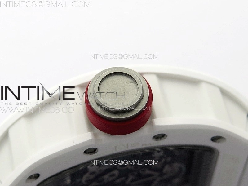 RM055 Real Ceramic Case KUF Best Edition Red Crown on White Rubber Strap MIYOTA8215