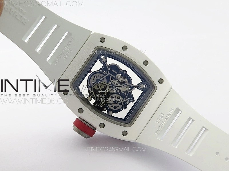 RM055 Real Ceramic Case KUF Best Edition Red Crown on White Rubber Strap MIYOTA8215