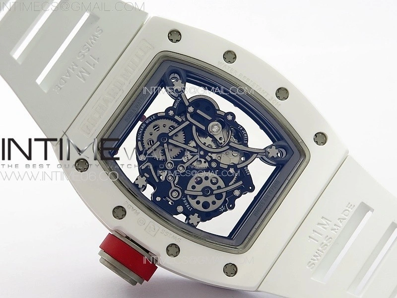 RM055 Real Ceramic Case KUF Best Edition Red Crown on White Rubber Strap MIYOTA8215