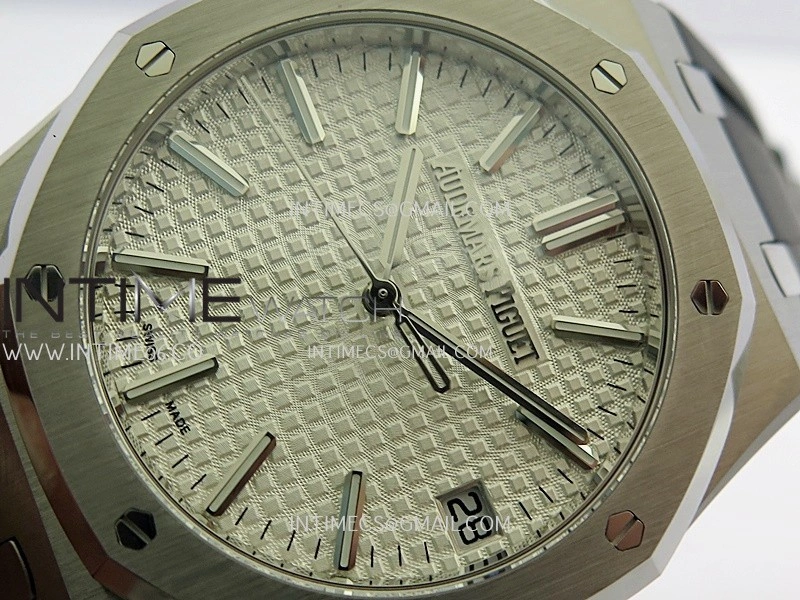 Royal Oak 41mm 15510 SS DDF 1:1 Best Edition Silver Dial On Black Rubber Strap Super Clone DD4302