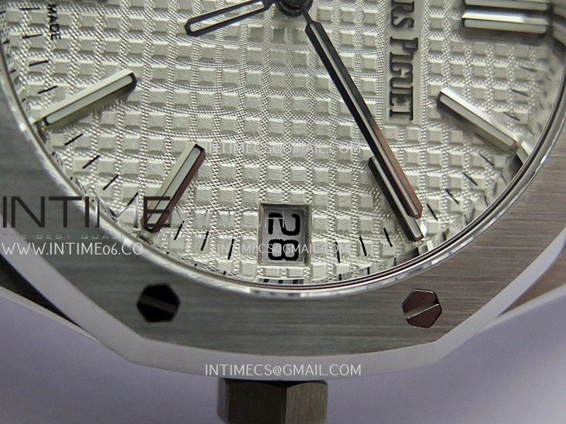 Royal Oak 41mm 15510 SS DDF 1:1 Best Edition Silver Dial On Black Rubber Strap Super Clone DD4302