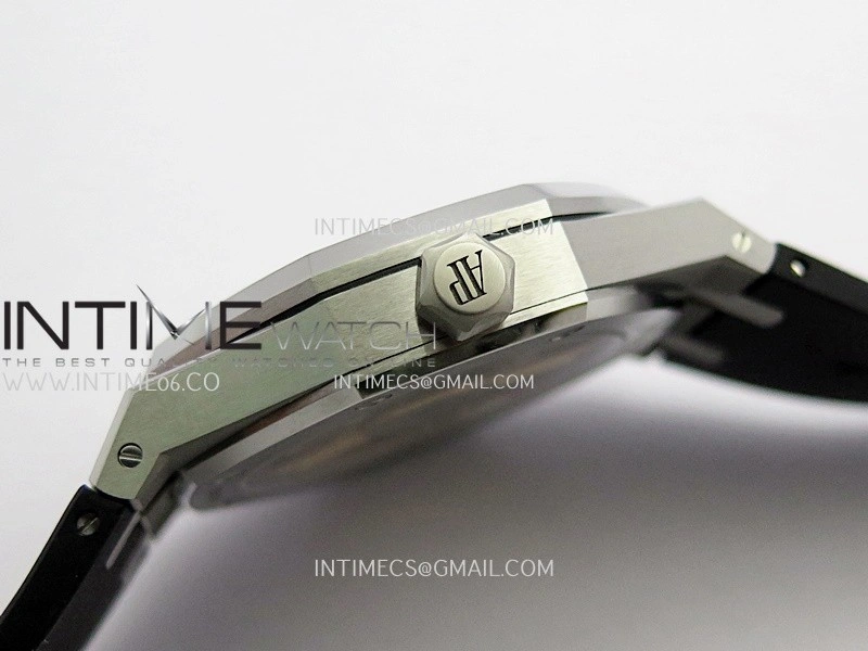 Royal Oak 41mm 15510 SS DDF 1:1 Best Edition Silver Dial On Black Rubber Strap Super Clone DD4302