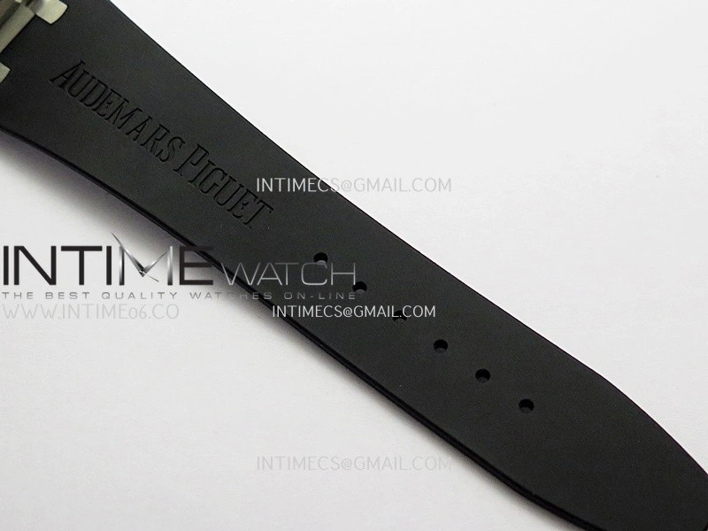 Royal Oak 41mm 15510 SS DDF 1:1 Best Edition Silver Dial On Black Rubber Strap Super Clone DD4302