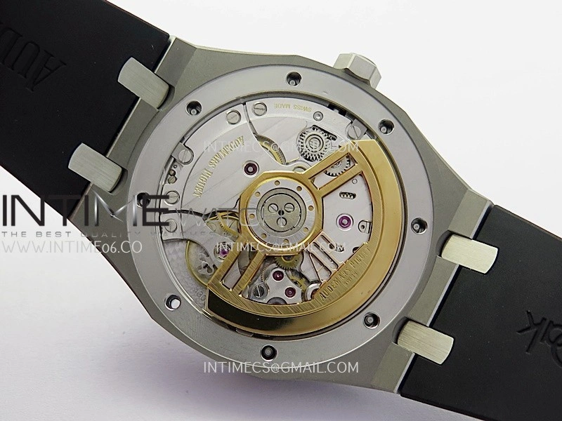 Royal Oak 41mm 15510 SS DDF 1:1 Best Edition Silver Dial On Black Rubber Strap Super Clone DD4302