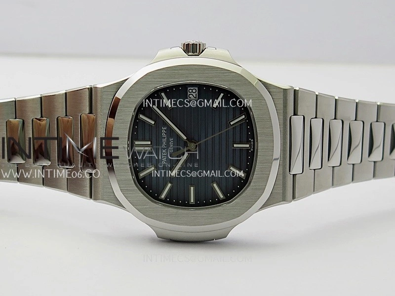 Nautilus 5711 1A 3KF 1:1 Best Edition Blue Textured Dial on SS Bracelet A324 Super Clone V2