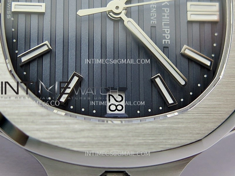 Nautilus 5711 1A 3KF 1:1 Best Edition Blue Textured Dial on SS Bracelet A324 Super Clone V2