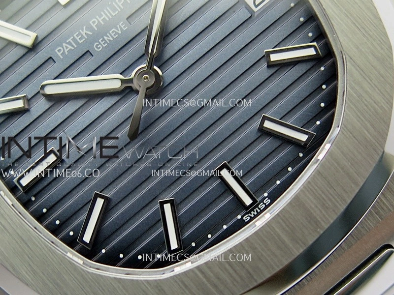 Nautilus 5711 1A 3KF 1:1 Best Edition Blue Textured Dial on SS Bracelet A324 Super Clone V2