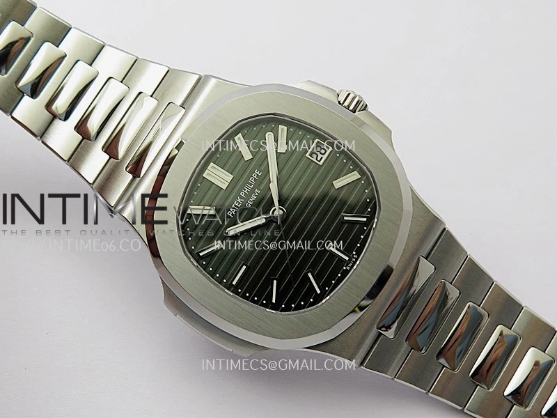 Nautilus 5711 1A SS DDF 1:1 Best Edition Green Textured Dial On SS Bracelet Super Clone 330