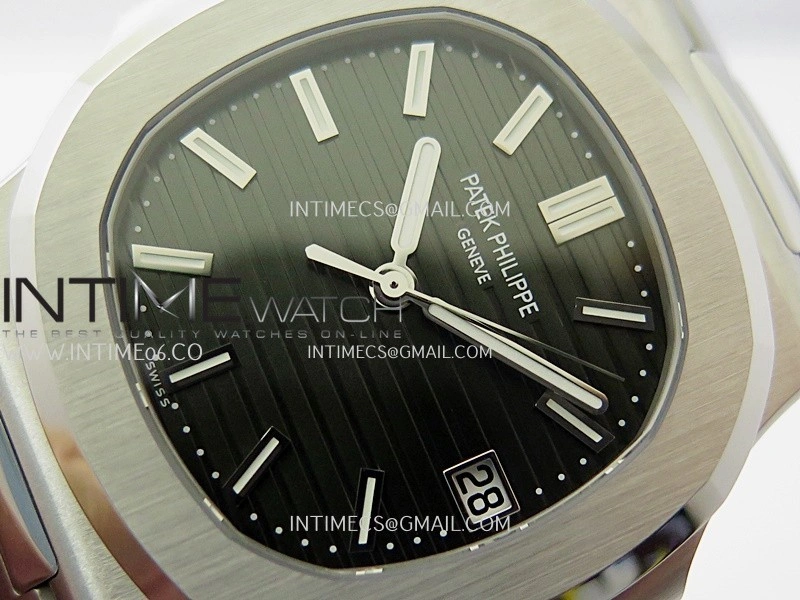 Nautilus 5711 1A SS DDF 1:1 Best Edition Green Textured Dial On SS Bracelet Super Clone 330