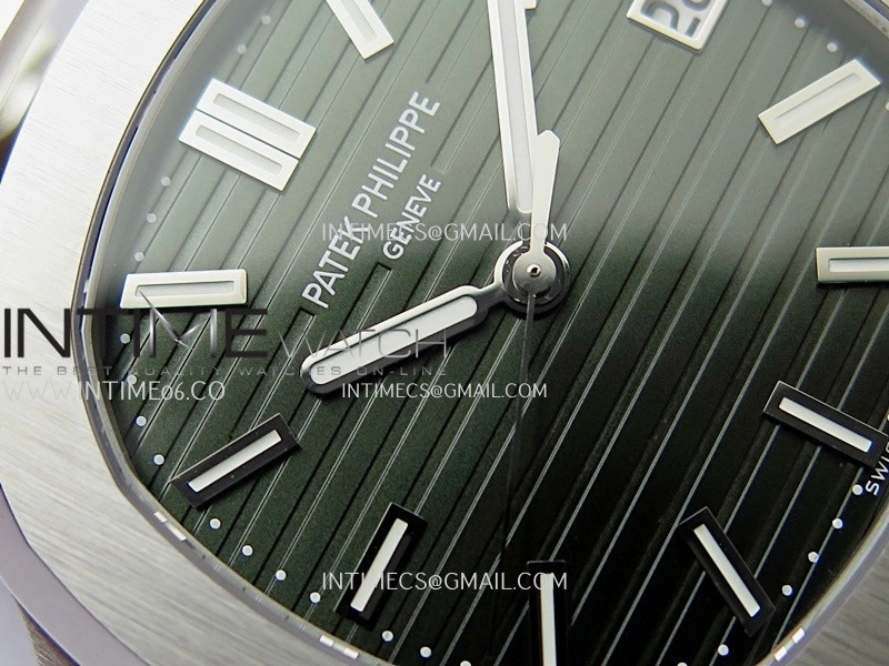 Nautilus 5711 1A SS DDF 1:1 Best Edition Green Textured Dial On SS Bracelet Super Clone 330