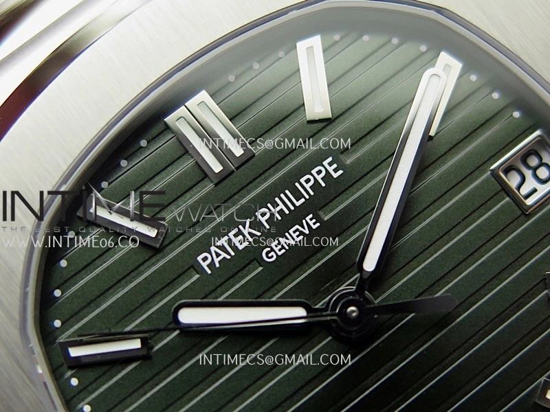 Nautilus 5711 1A SS DDF 1:1 Best Edition Green Textured Dial On SS Bracelet Super Clone 330