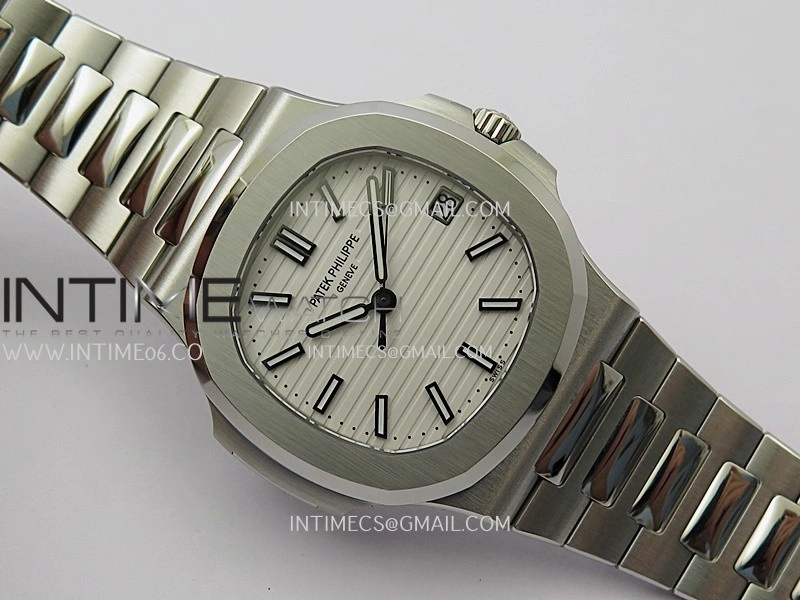Nautilus 5711 1A SS DDF 1:1 Best Edition White Textured Dial On SS Bracelet Super Clone 324