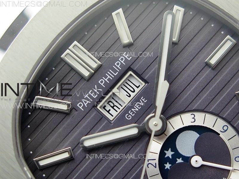 Nautilus 5726 Full Function SS PPF 1:1 Best Edition Gray Dial on Black Rubber Strap PPF324