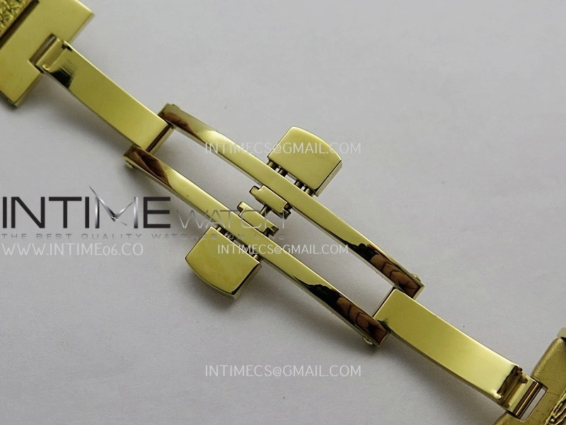 La D de Dior Satine 25mm Diamond Bezel YG 8848F 1:1 Best Edition Gold Dial On YG bracelet Swiss Quartz