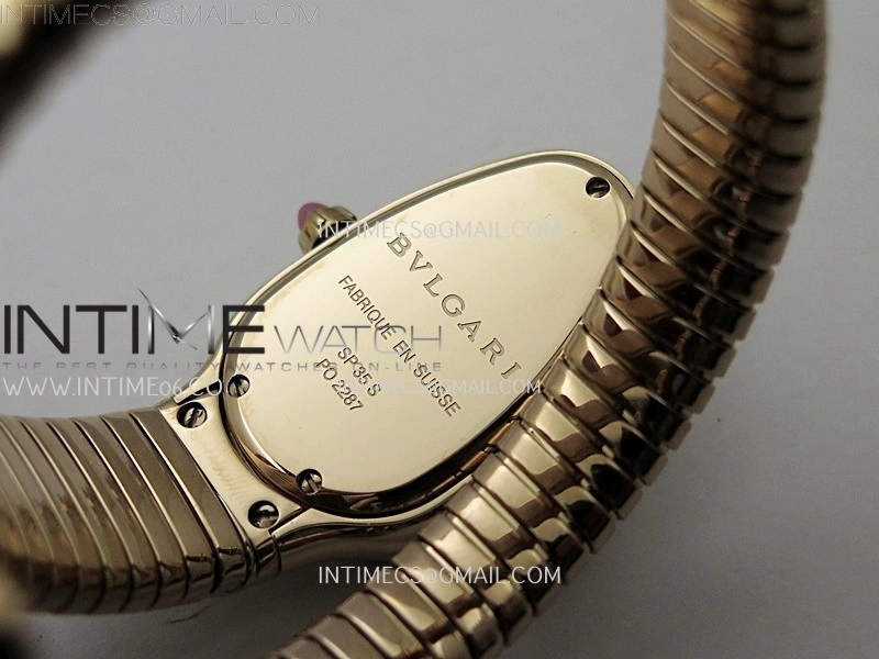 Serpenti 35mm Diamonds Bezel RG BVF 1:1 Best Edition Black Dial on RG Bracelet Ronda Quartz