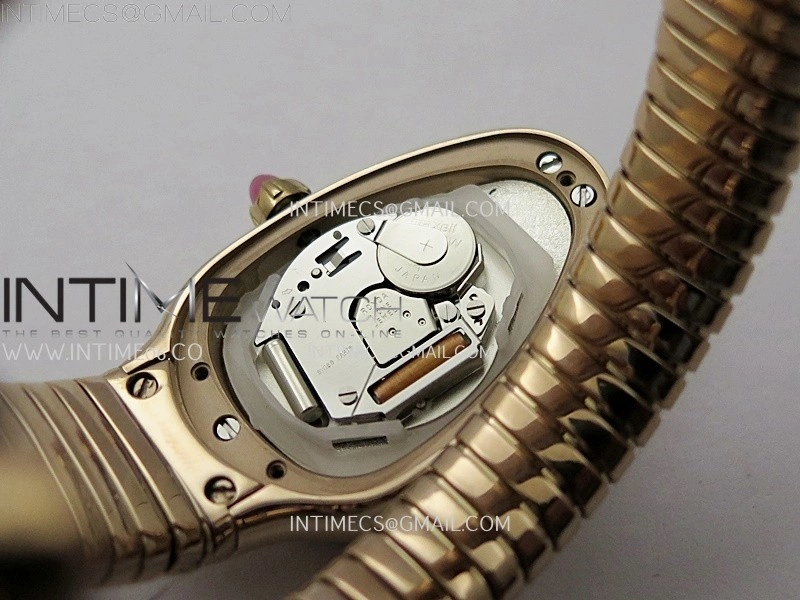 Serpenti 35mm Diamonds Bezel RG BVF 1:1 Best Edition Black Dial on RG Bracelet Ronda Quartz
