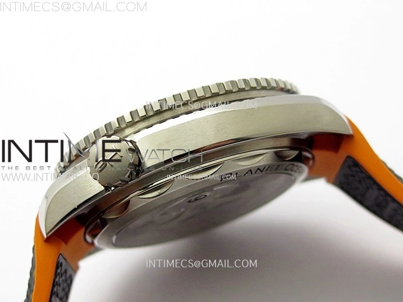 Planet Ocean 43.5mm Ti VSF 1:1 Best Edition Black Orange Bezel Gray Dial on Gray Nylon Strap A8900