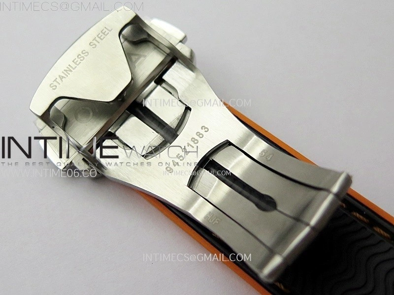 Planet Ocean 43.5mm Ti VSF 1:1 Best Edition Black Orange Bezel Gray Dial on Gray Nylon Strap A8900