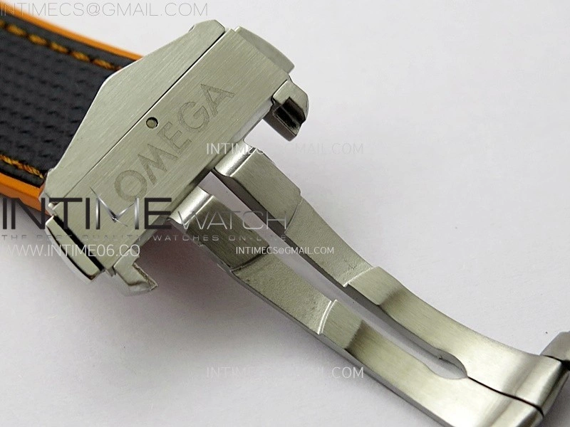 Planet Ocean 43.5mm Ti VSF 1:1 Best Edition Black Orange Bezel Gray Dial on Gray Nylon Strap A8900