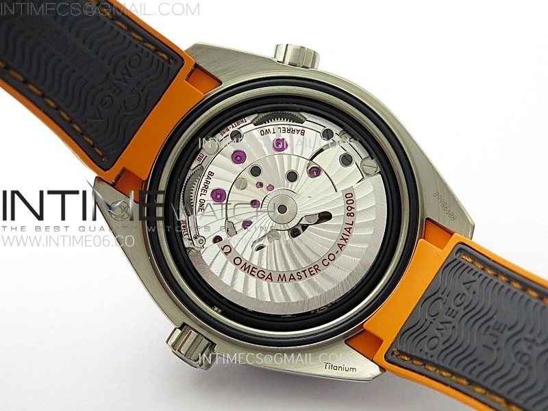 Planet Ocean 43.5mm Ti VSF 1:1 Best Edition Black Orange Bezel Gray Dial on Gray Nylon Strap A8900