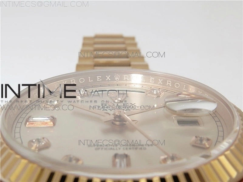 Day-Date 36 128239 RG BP Best Edition Silver Crystal Markers Dial on RG President Bracelet