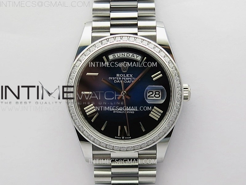 Day Date 228396 40mm SS Noob 1:1 Best Edition Blue Ombre Roman Dial On President Bracelet A2836