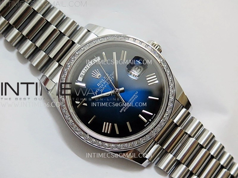 Day Date 228396 40mm SS Noob 1:1 Best Edition Blue Ombre Roman Dial On President Bracelet A2836