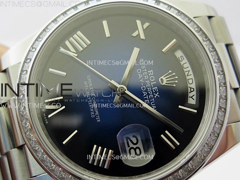 Day Date 228396 40mm SS Noob 1:1 Best Edition Blue Ombre Roman Dial On President Bracelet A2836