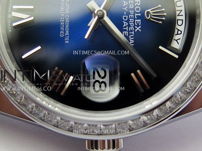 Day Date 228396 40mm SS Noob 1:1 Best Edition Blue Ombre Roman Dial On President Bracelet A2836