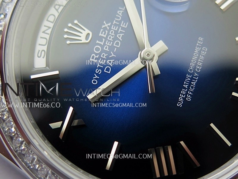 Day Date 228396 40mm SS Noob 1:1 Best Edition Blue Ombre Roman Dial On President Bracelet A2836