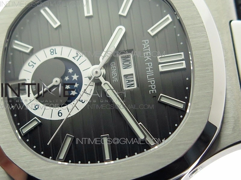 Nautilus 5726 Complicated SS GRF 1:1 Best Edition Gray Textured Dial on Leather Strap A324 V3