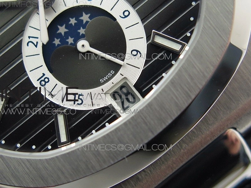 Nautilus 5726 Complicated SS GRF 1:1 Best Edition Gray Textured Dial on Leather Strap A324 V3