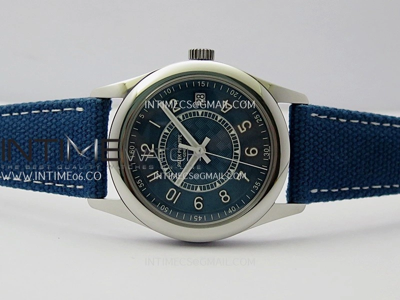 Calatrava 6007A SS 3KF 1:1 Best Edition Blue Dial on Blue Leather Strap A324 Super Clone V2
