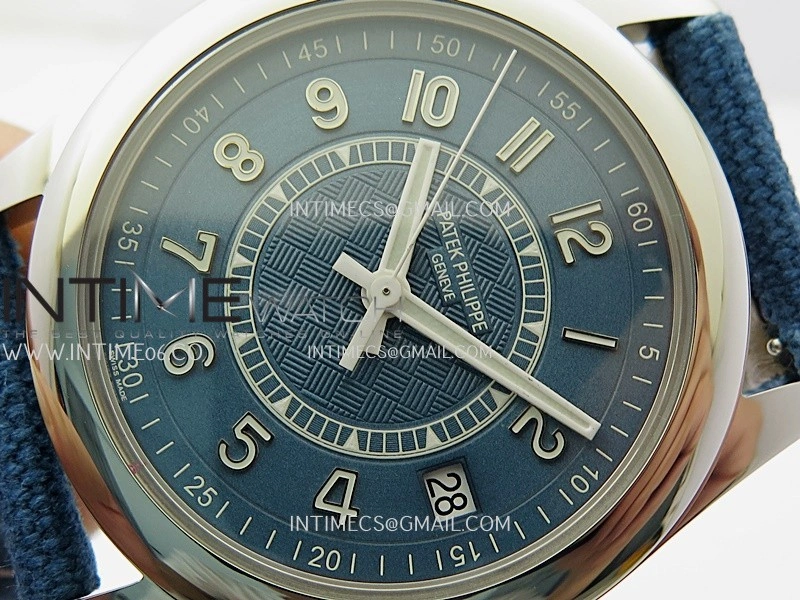 Calatrava 6007A SS 3KF 1:1 Best Edition Blue Dial on Blue Leather Strap A324 Super Clone V2